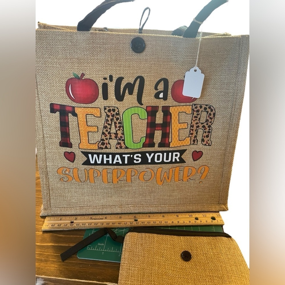 *Back2School Teacher Canvas Tote Bag